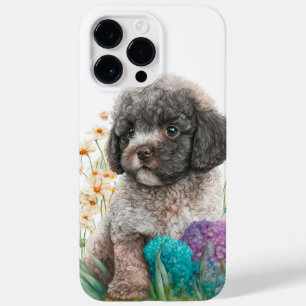 FUNDA PARA iPhone 14 PRO MAX DE Case-Mate COLOR DE AGUA ADORABLE POODÍA GRIS PERRO DE CACHOR