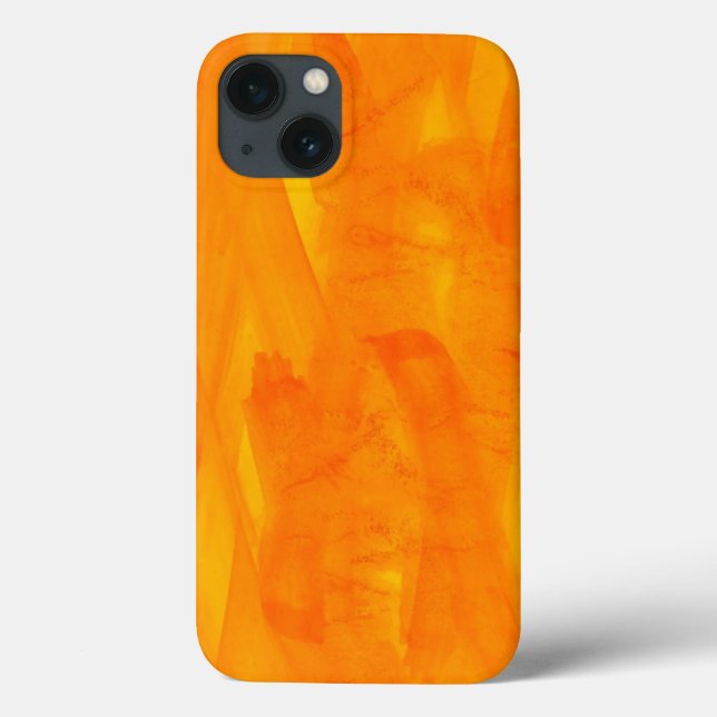 Funda De Case-Mate Para iPhone Color de agua amarillo anaranjado de fondo sin foc (Reverso)