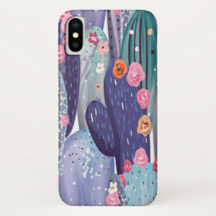 Funda Para iPhone X Color de agua colorido del patrón de cactus
