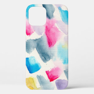Funda Para iPhone 12 color de agua de mano pincel abstracto trazos de f