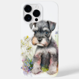 FUNDA PARA iPhone 14 PRO MAX DE Case-Mate COLOR DE AGUA DE PLATA NEGRO ADORABLE SCHNAUZER PU