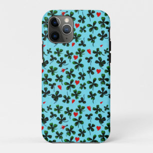 Funda Para iPhone 11 Pro Color de agua del corazón del amor de la hoja verd