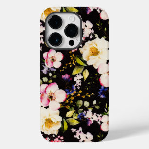 Funda Para iPhone 14 Pro De Case-Mate Color de agua rosa Rozas amarillas fondo negro