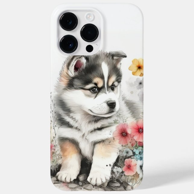 FUNDA DE Case-Mate PARA iPhone COLOR DE AGUA SIBERIAN HUSKY PUPPG PERRO (Reverso)