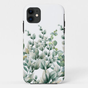 Funda Para iPhone 11 Color de agua verde Eucalyptus Leaf