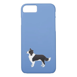 Funda Para iPhone 8/7 Color de borde Negro Perro Raza Lado Ver Silhouett