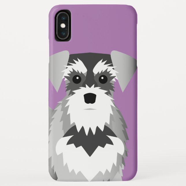 Funda De Case-Mate Para iPhone Color de fondo de encargo del Schnauzer miniatura (Reverso)