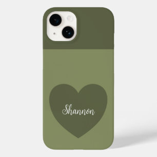 Funda Para iPhone 14 De Case-Mate Color de tendencia rojo Corazón verde y nombre Min