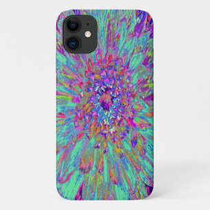 Funda Para iPhone 11 Color del arcoiris Aquamarine Resumen Flor de Dahl