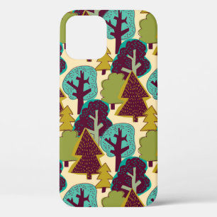 Funda Para iPhone 12 Color del bosque sin problemas. Paisajes naturales