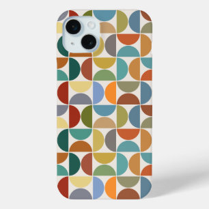 Funda Para iPhone 15 Mini Color del patrón de semicírculos MCM en crema