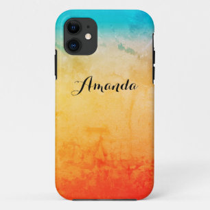 Funda Para iPhone 11 Color gris oscuro degradado de color azul beige su