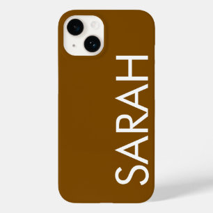 Funda Para iPhone 14 De Case-Mate Color marrón del nombre clásico moderno y sencillo