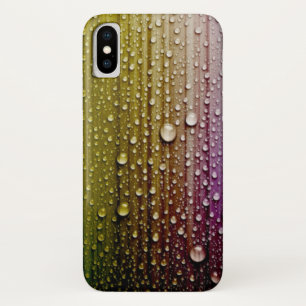Funda Para iPhone X color mostaza con gotas de agua