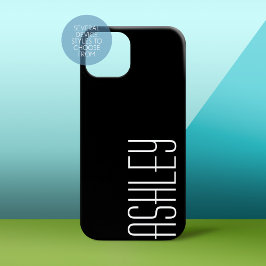 Funda Para iPhone 14 Pro Max De Case-Mate Color negro sólido con área para agregar texto