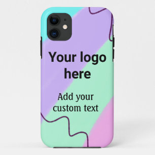 Funda Para iPhone 11 Color pastel simple, añade tu logotipo, texto pers