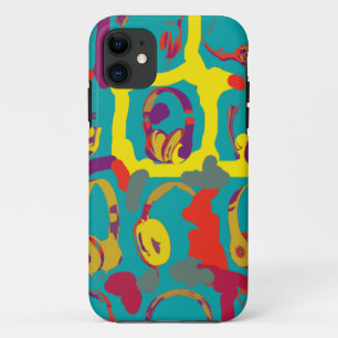 Funda Para iPhone 11 color pop art dj headphones