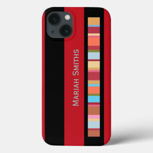 Funda Para iPhone 13 color-rayas con personalizado-nombre