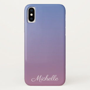 Funda Para iPhone X Color rosa pálido y gris azul