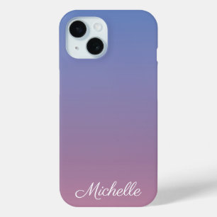 Funda Para iPhone 15 Color rosa pálido y gris azul
