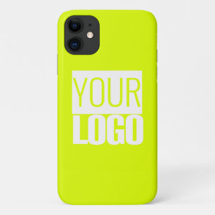 Funda Para iPhone 11 color sólido amarillo fluorescente -añada tu logot