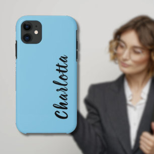 Funda Para iPhone 11 Color sólido azul cielo neón   Personalización Per