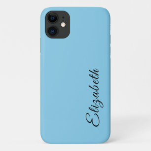 Funda Para iPhone 11 Color sólido azul cielo   Nombre elegante Minimali
