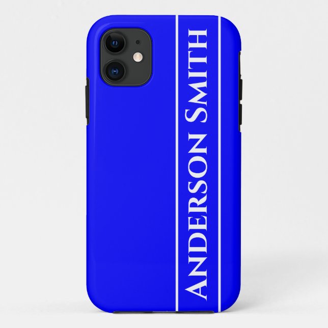 Funda De Case-Mate Para iPhone Color sólido azul neón (Reverso)