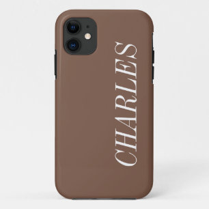 Funda Para iPhone 11 Color sólido capuchino   Nombre Minimalista