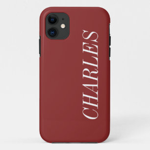 Funda Para iPhone 11 Color sólido de castaño Nombre Minimalista