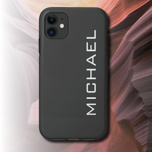 Funda Para iPhone 11 Color sólido de sombra de chorro   Nombre Minimali