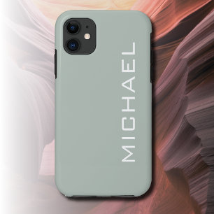 Funda Para iPhone 11 Color Sólido Gris Ceniza Nombre Minimalista