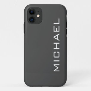 Funda Para iPhone 11 Color sólido gris del carbón vegetal   Nombre Mini