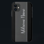 Funda Para iPhone 11 Color sólido moderno básico negro monogramado<br><div class="desc">Plantilla de personalizado Diseños personalizados. Personaliza con tu propio nombre,  un gran regalo para cualquiera que te incluya a ti mismo.</div>