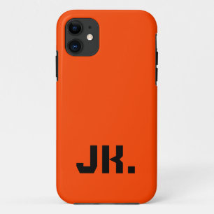 Funda Para iPhone 11 Color sólido Naranja de llama   Inicial mínimo
