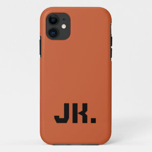 Funda Para iPhone 11 Color sólido Naranja de terracota   Inicial mínimo