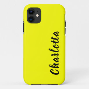 Funda Para iPhone 11 Color sólido neón limón   Personalización Personal