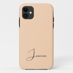 Funda Para iPhone 11 Color sólido rosado de color pasto   Nombre Minima