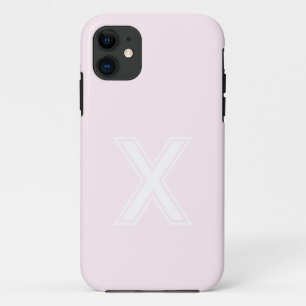 Funda Para iPhone 11 Color sólido Rubor Lavender   Monograma Minimalist