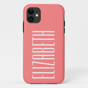 Funda Para iPhone 11 Color sólido Rubor rosado   Nombre Minimalista