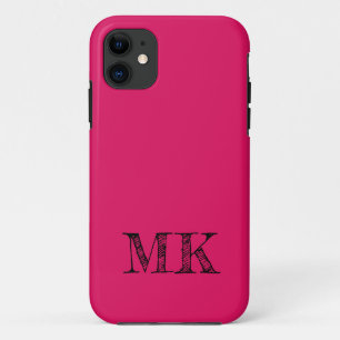 Funda Para iPhone 11 Color sólido Ruby Inicial mínimo moderno