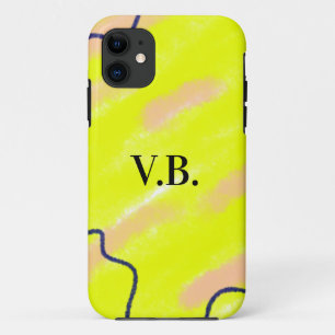 Funda Para iPhone 11 Color sólido simple añadir nombre texto monograma