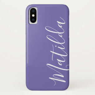 Funda Para iPhone X Color Sólido Simple Nombre Personalizado