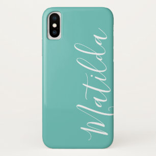 Funda Para iPhone X Color sólido simple Nombre sencillo personalizado