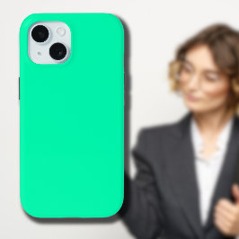 Funda Para iPhone 15 Color sólido verde de la marea | Clásica | Elegant