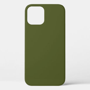 Funda Para iPhone 12 Color sólido verde del ejército