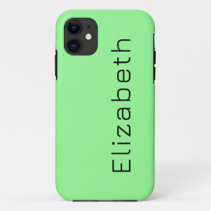 Funda Para iPhone 11 Color sólido verde suave   Nombre Minimalista