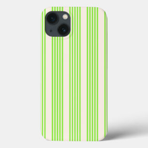 Funda Para iPhone 13 Color verde limón y beige cinco rayas