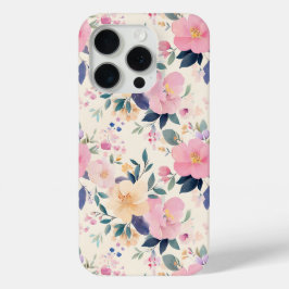 Funda Para iPhone 15 Pro Colorante de agua elegante de color rosa