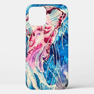 Funda Para iPhone 12 Colores acuáticos coloridos de medusas arte oceáni